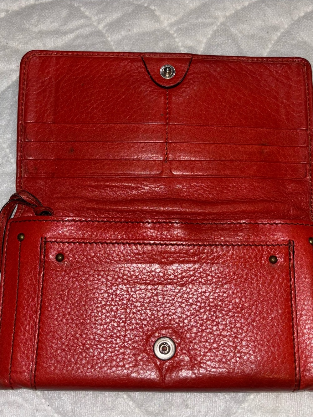 Chloé Paddington Red Orange Leather Continental Wallet - Picture 4 of 6